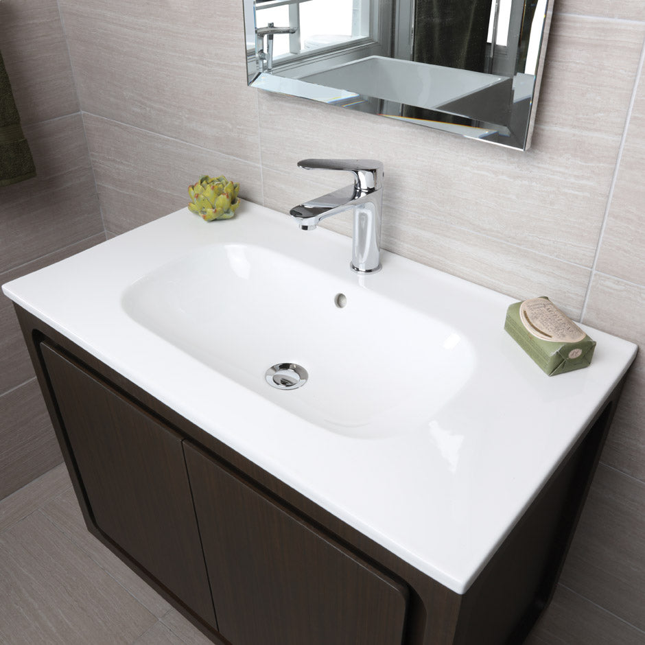 Lacava 8074-00-001 - Vanity Top Porcelain Bathroom Sink With Overflow W: 32 1/4", D: 18 1/8", H: 5 1/2", With 00 - No Faucet Holes, 01 - One Faucet Hole, 02 - Two Faucet Holes Center And Right, Or 03 - Three Faucet Holes In 8" Spread.