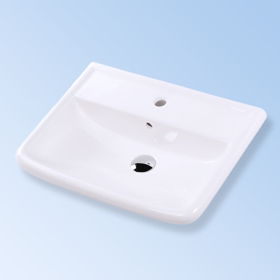 Lacava AL024-03-001 - Wall-Mount Porcelain Bathroom Sink With An Overflow, 23 5/8"W, 16 1/2"D, 6 3/4"H, With 01 - One Faucet Hole, 02 - Two Faucet Holes (Center & Right) Or 03 - Three Faucet Holes In 8" Spread.