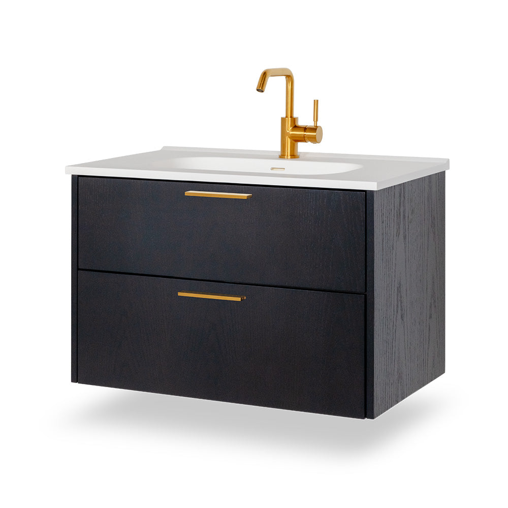 Lacava - Wall-Mount Under-Counter Vanity With Two Drawers With Notch In Back For Plumbing, Sinks 8074/8074S Sold Separately. W: 32", D: 17 5/8", H: 20"