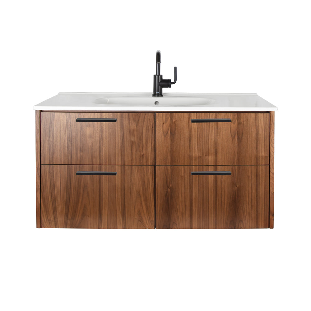 Lacava - Wall-Mount Under Counter Vanity With Four Drawers, Sinks 8072 Or 8073 Sold Separately. W: 39 1/4", D:17 5/8", H: 22".