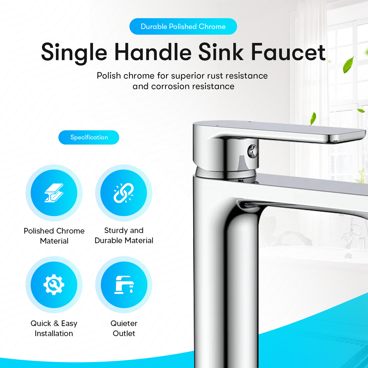 Single Handle Bathroom Sink Faucet - FaucetExpress.ca