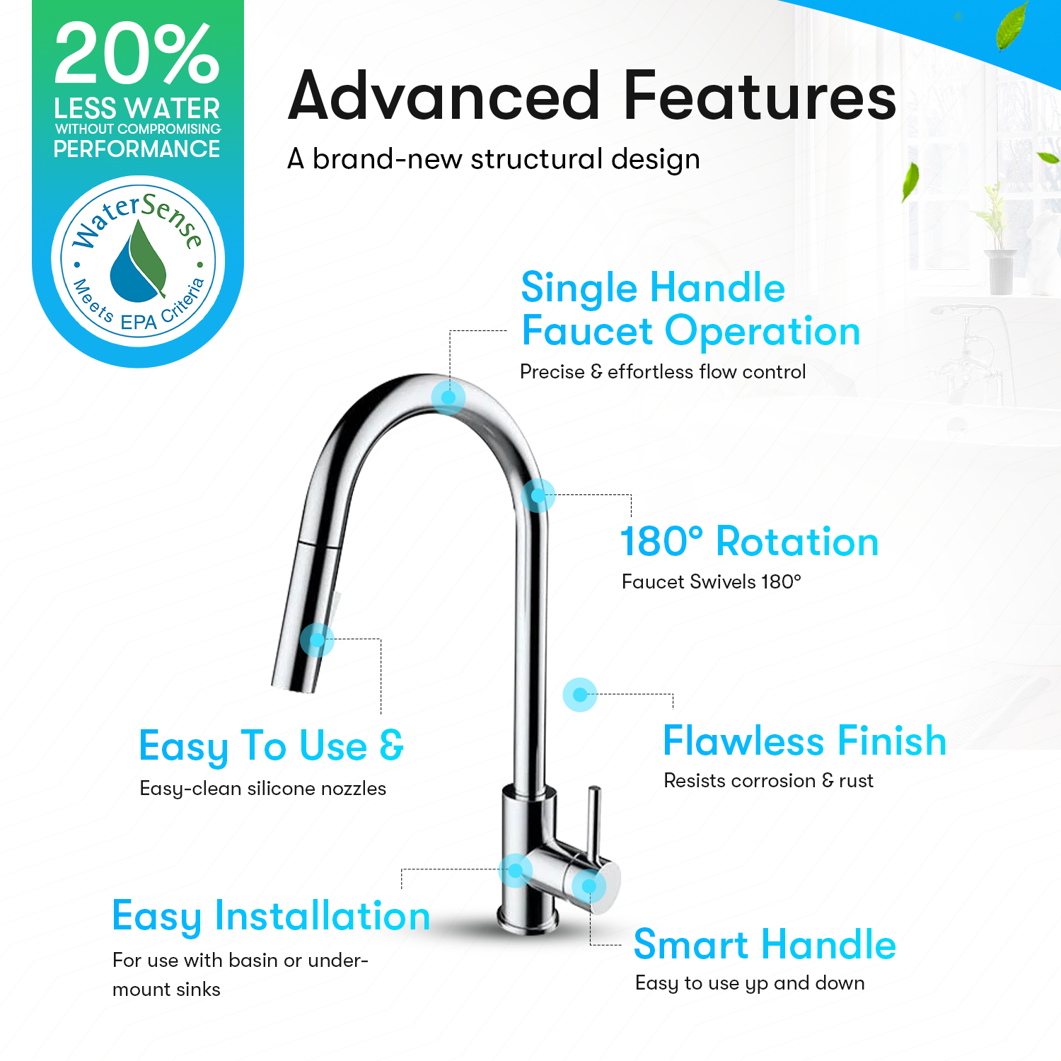 One-Handle High Arc Pulldown Kitchen Faucet