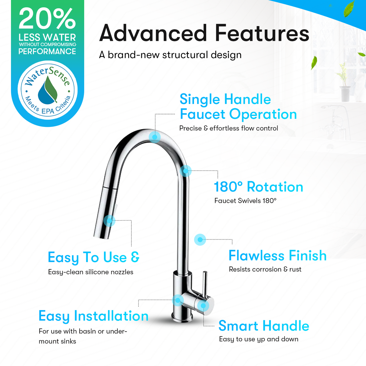 One-Handle High Arc Pulldown Kitchen Faucet