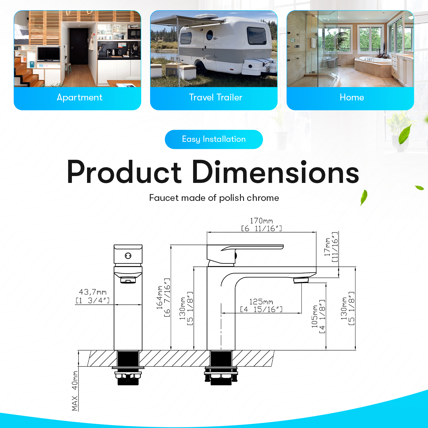 Single Handle Bathroom Sink Faucet