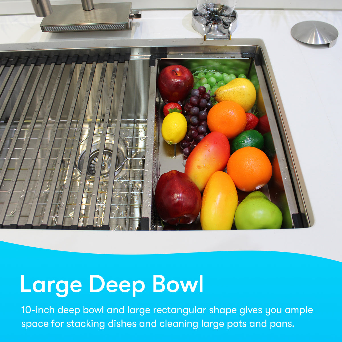 Workstation Kitchen Sink w/ Accessories (30" X 17" X 10") - FaucetExpress.ca
