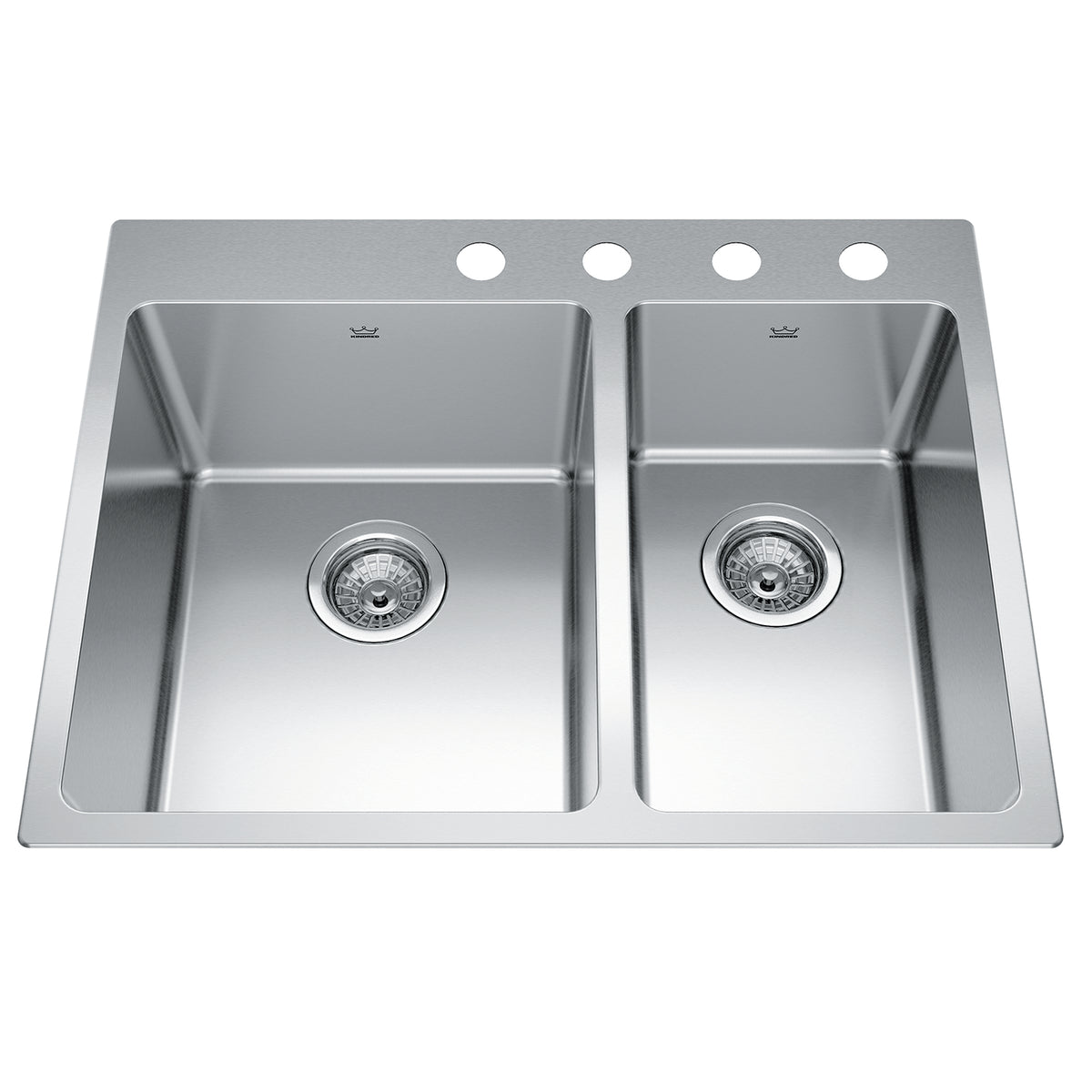 Kindred BCL2127R-9-4- Brookmore 27-in LR x 20.9-in FB Drop in Double Bowl Stainless Steel Kitchen Sink - FaucetExpress.ca