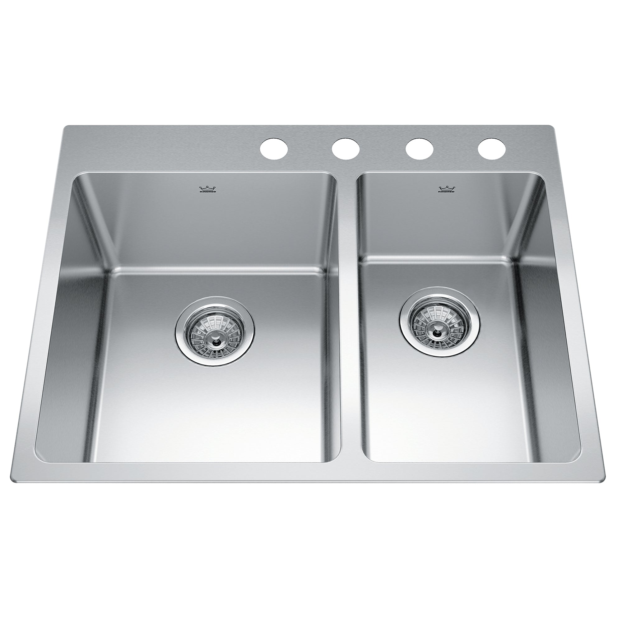 Kindred BCL2127R-9-4- Brookmore 27-in LR x 20.9-in FB Drop in Double Bowl Stainless Steel Kitchen Sink