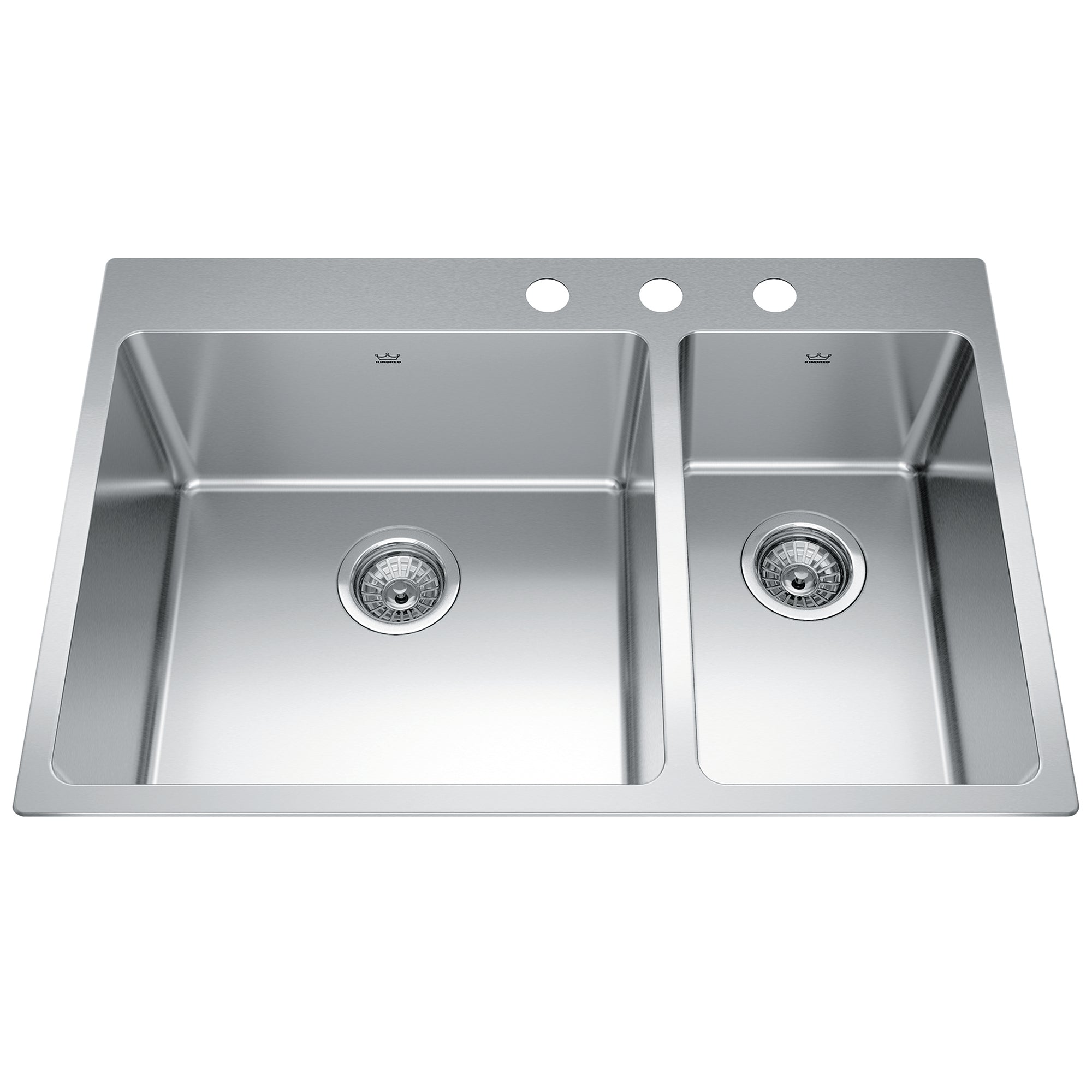 Kindred BCL2131R-9-3- Brookmore 31-in LR x 20.9-in FB Drop in Double Bowl Stainless Steel Kitchen Sink
