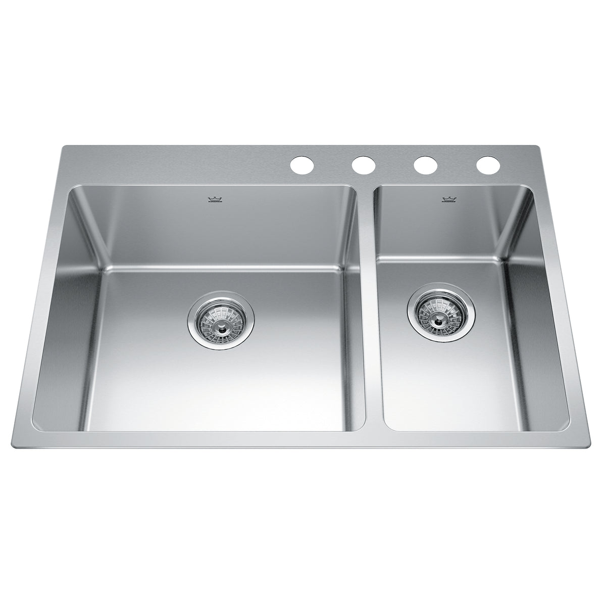 Kindred BCL2131R-9-4- Brookmore 31-in LR x 20.9-in FB Drop in Double Bowl Stainless Steel Kitchen Sink - FaucetExpress.ca
