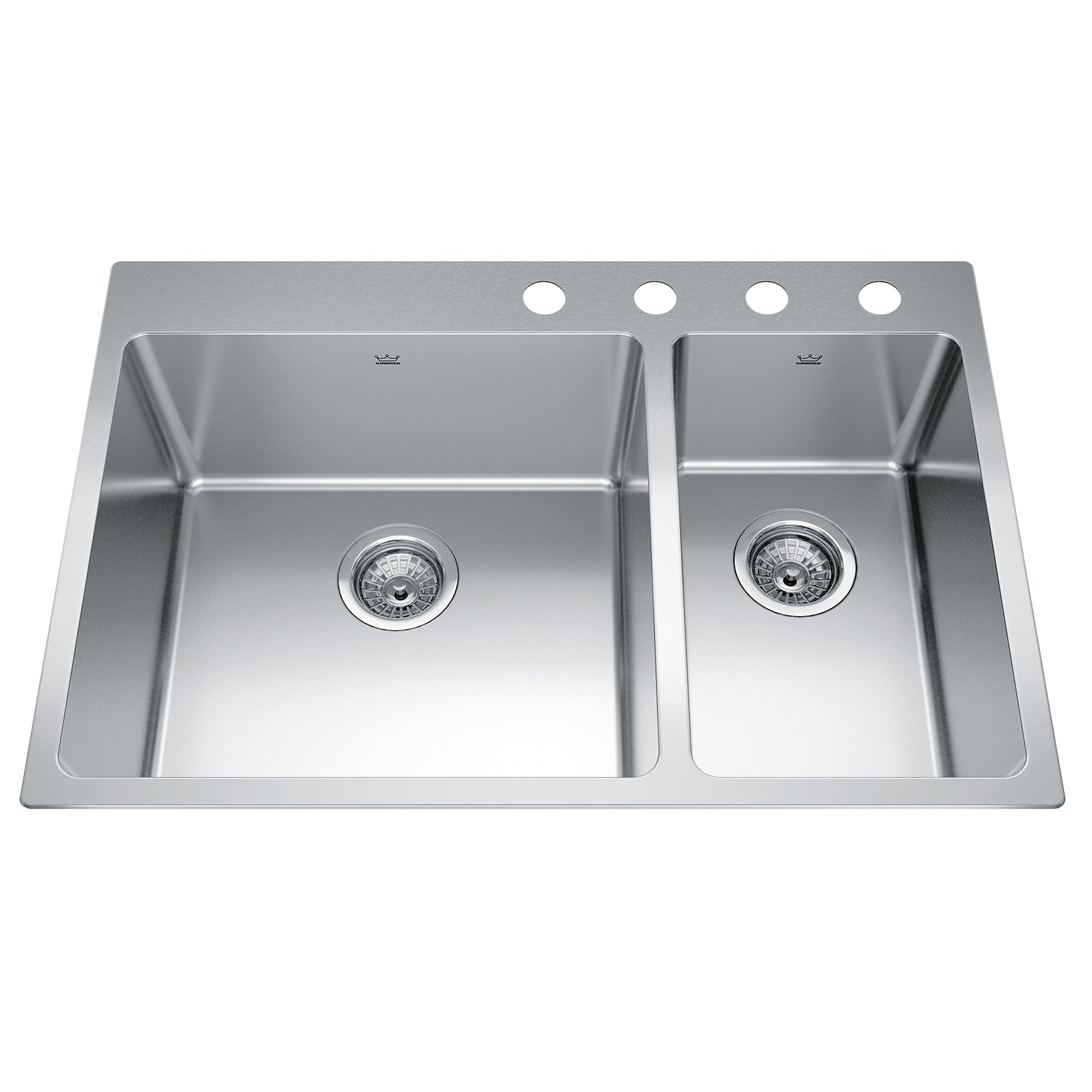 Kindred BCL2131R-9-4- Brookmore 31-in LR x 20.9-in FB Drop in Double Bowl Stainless Steel Kitchen Sink