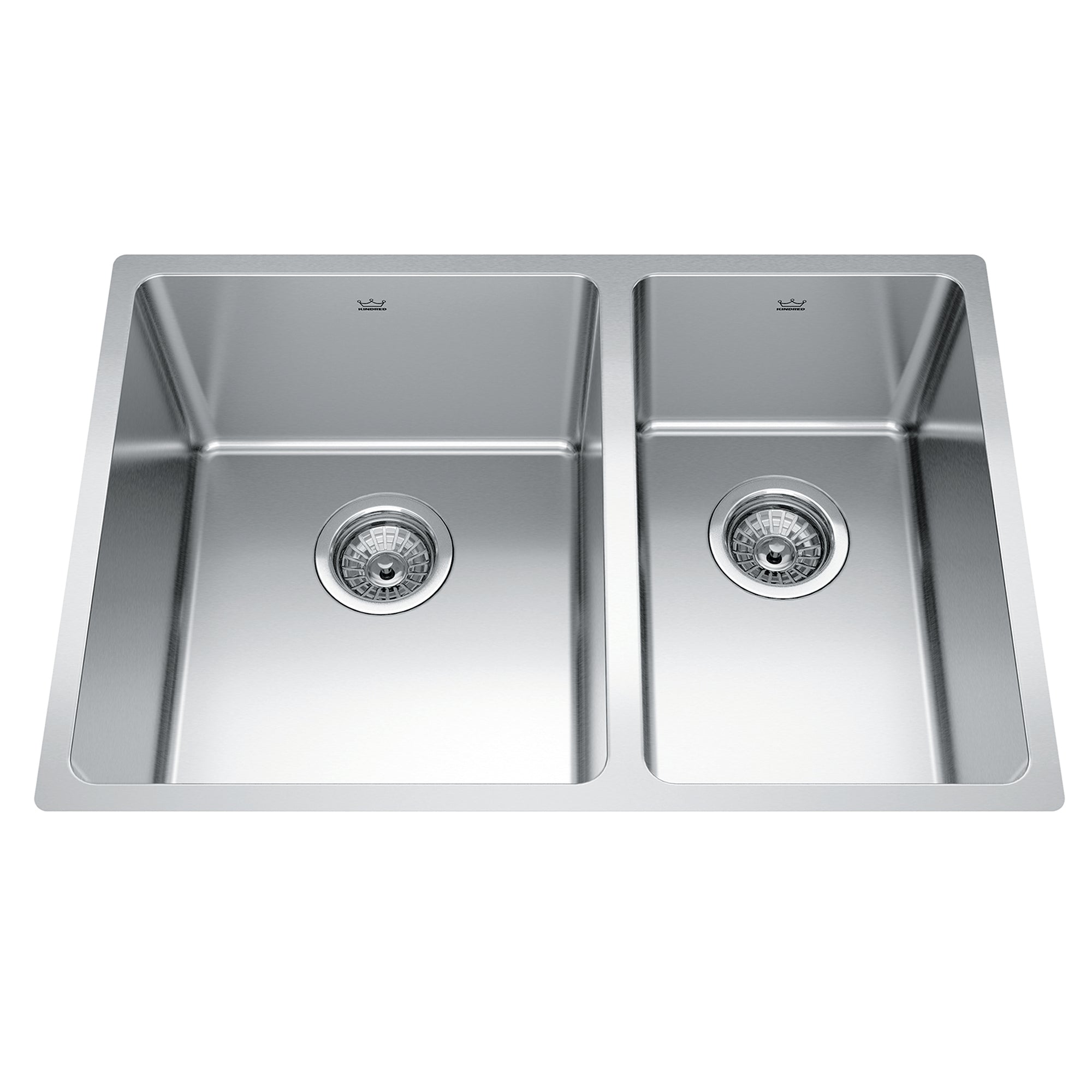 Kindred BCU1827R-9- Brookmore 26.6-in LR x 18.2-in FB Undermount Double Bowl Stainless Steel Kitchen Sink