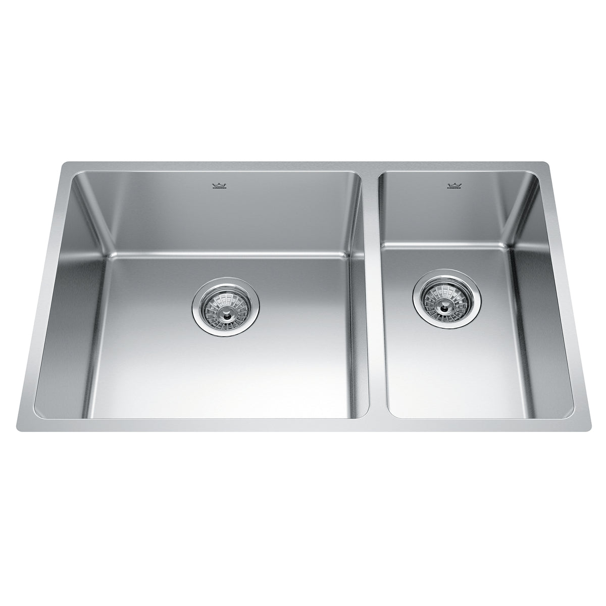 Kindred BCU1831R-9- Brookmore 30.6-in LR x 18.2-in FB Undermount Double Bowl Stainless Steel Kitchen Sink - FaucetExpress.ca