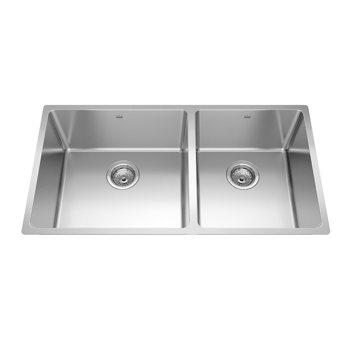 Kindred BCU1835R-9- Brookmore 34.5-in LR x 18.2-in FB Undermount Double Bowl Stainless Steel Kitchen Sink - FaucetExpress.ca