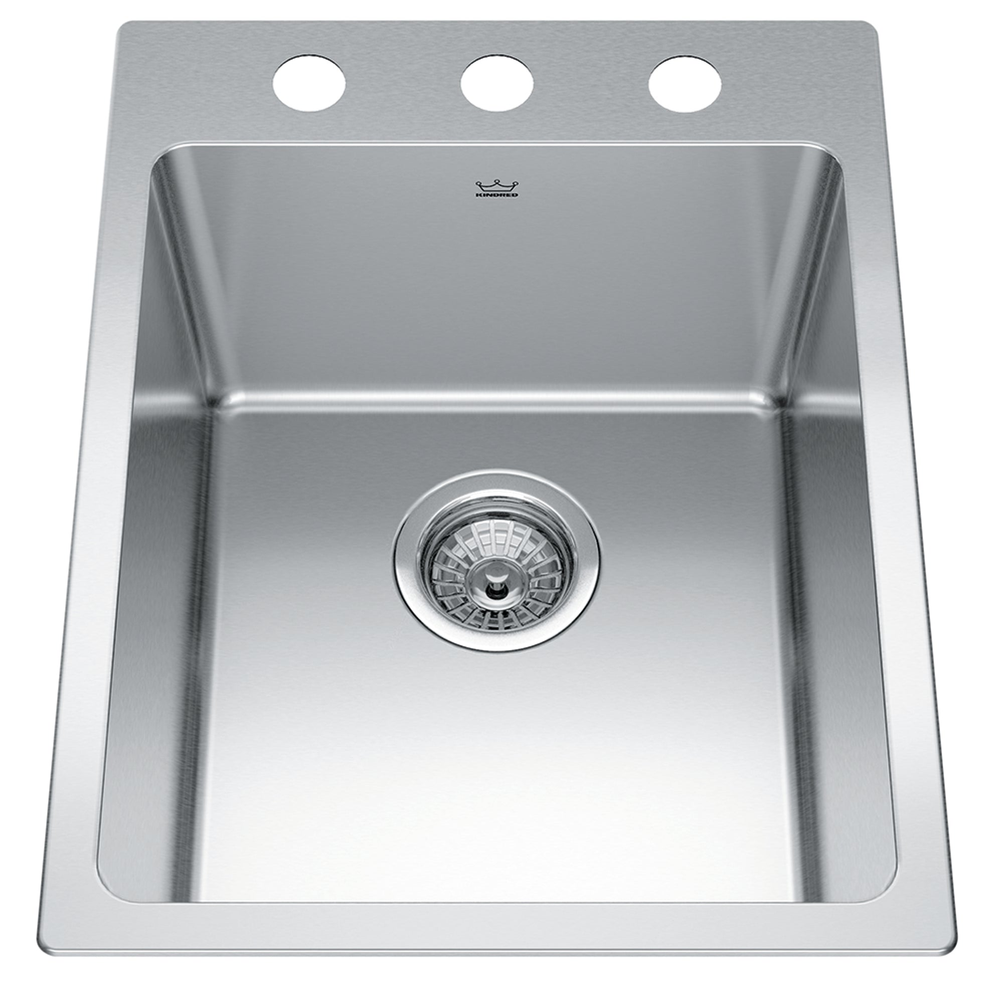 Kindred BSL2116-9-3- Brookmore 16-in LR x 20.9-in FB Drop in Single Bowl Stainless Steel Kitchen Sink