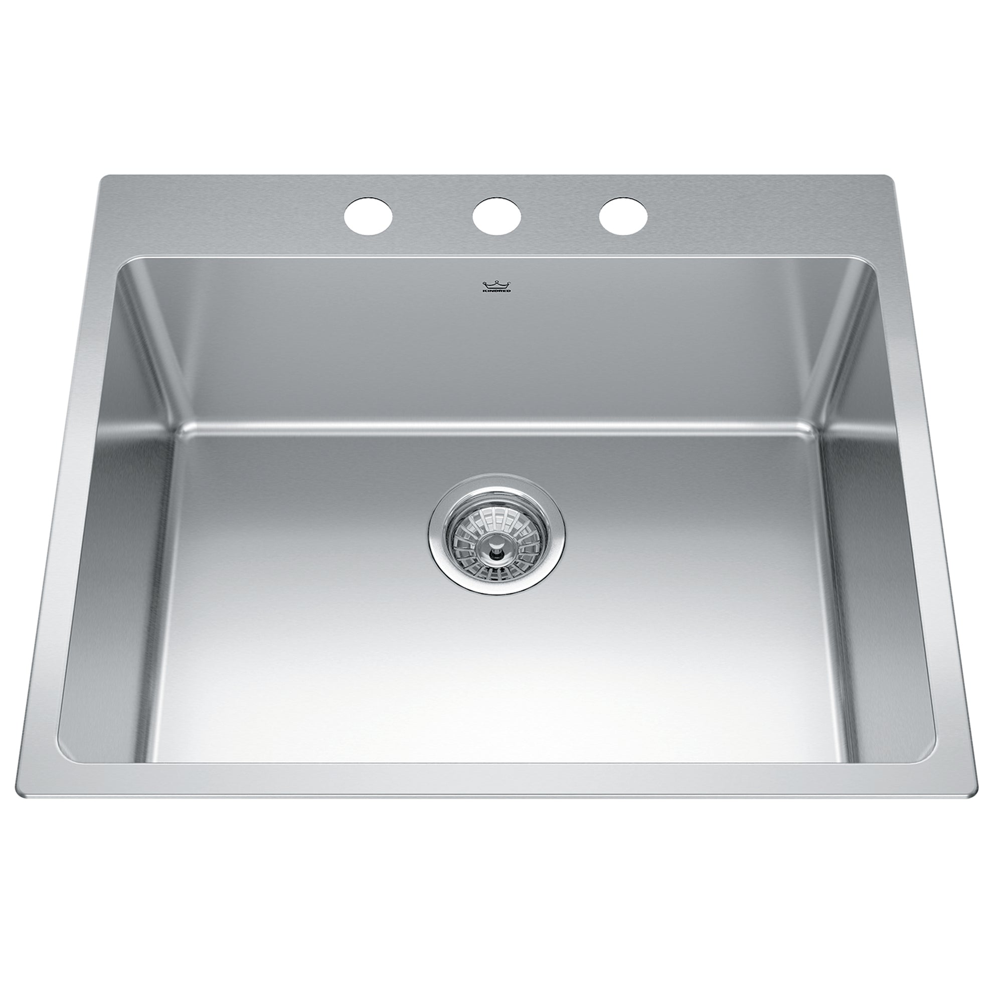 Kindred BSL2125-9-3- Brookmore 25.1-in LR x 20.9-in FB Drop in Single Bowl Stainless Steel Kitchen Sink