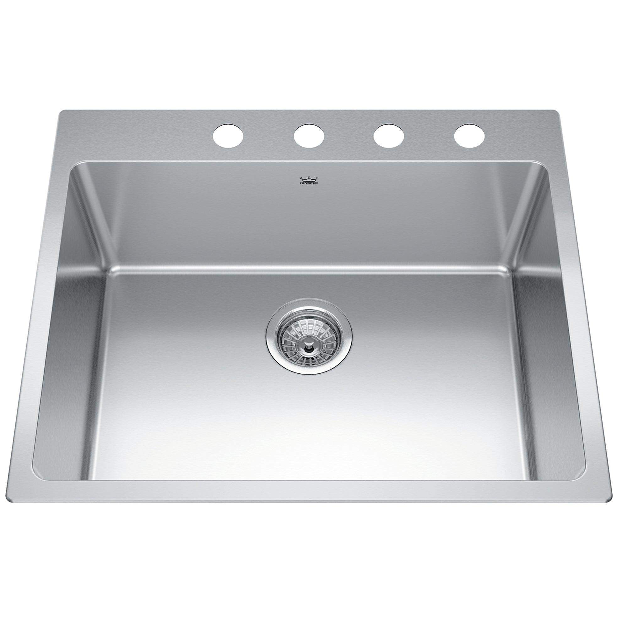 Kindred BSL2125-9-4- Brookmore 25.1-in LR x 20.9-in FB Drop in Single Bowl Stainless Steel Kitchen Sink