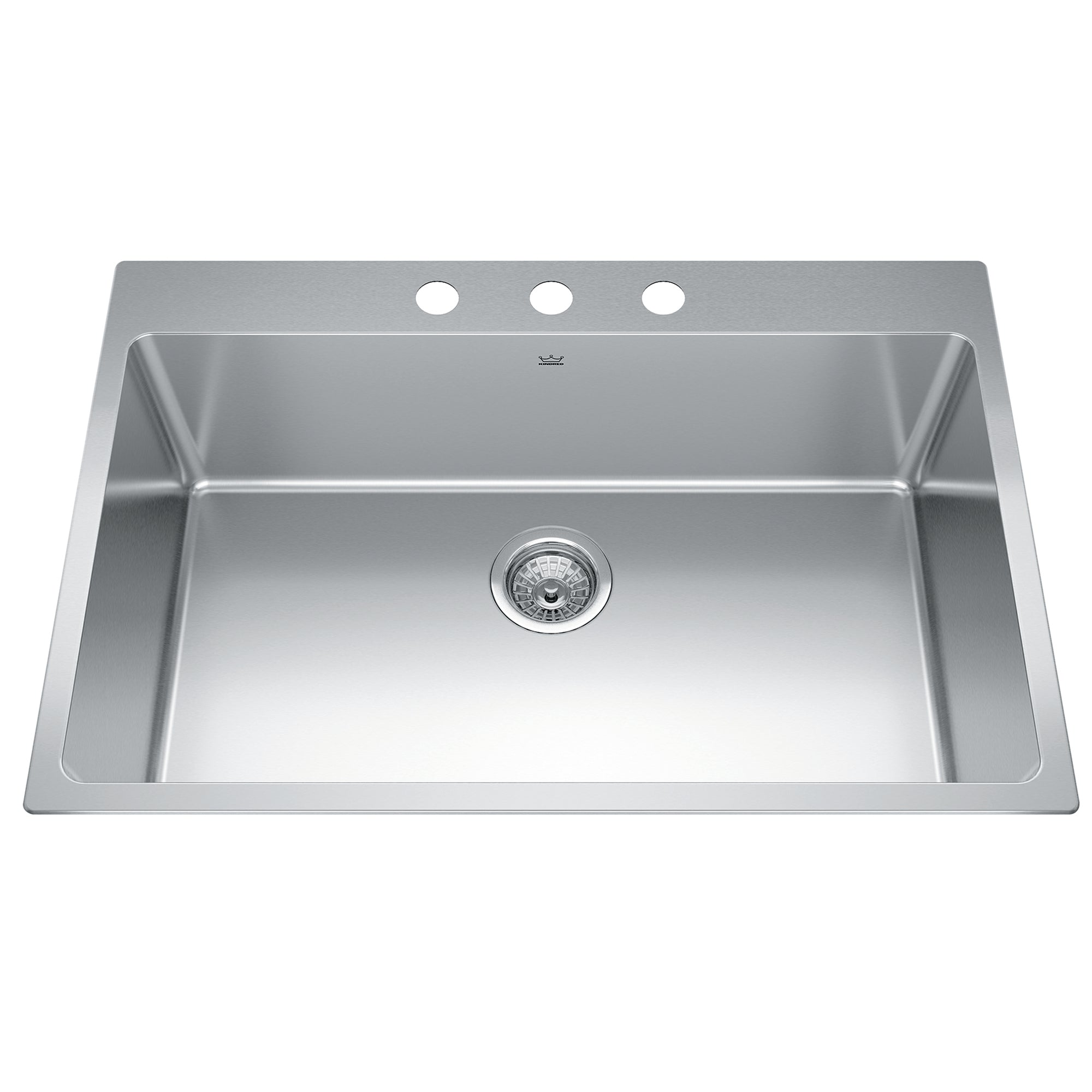 Kindred BSL2131-9-3- Brookmore 31-in LR x 20.9-in FB Drop in Single Bowl Stainless Steel Kitchen Sink