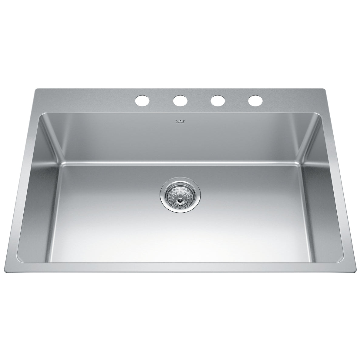 Kindred BSL2131-9-4- Brookmore 31-in LR x 20.9-in FB Drop in Single Bowl Stainless Steel Kitchen Sink - FaucetExpress.ca