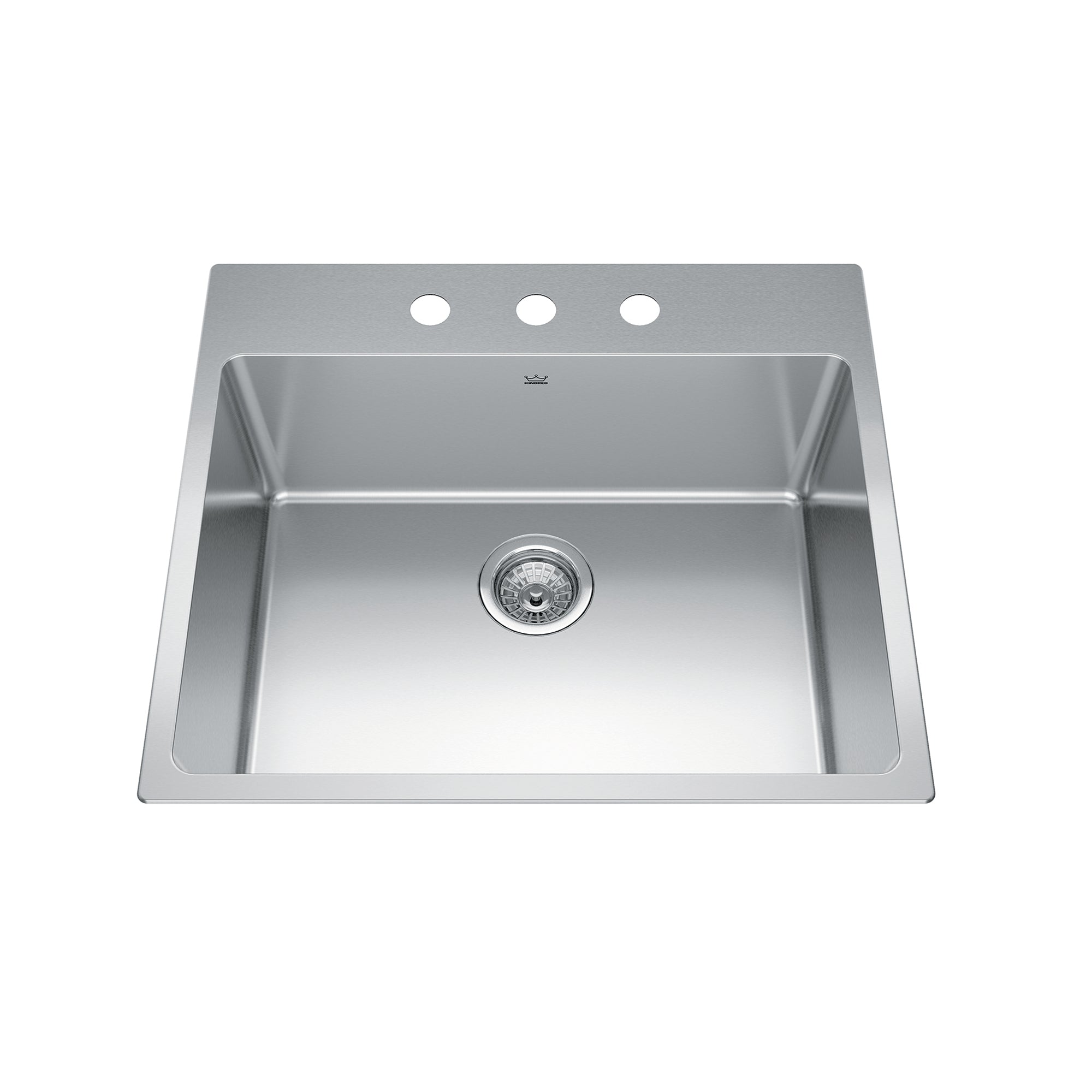 Kindred BSL2225-9-3- Brookmore 25.1-in LR x 22.1-in FB Drop in Single Bowl Stainless Steel Kitchen Sink