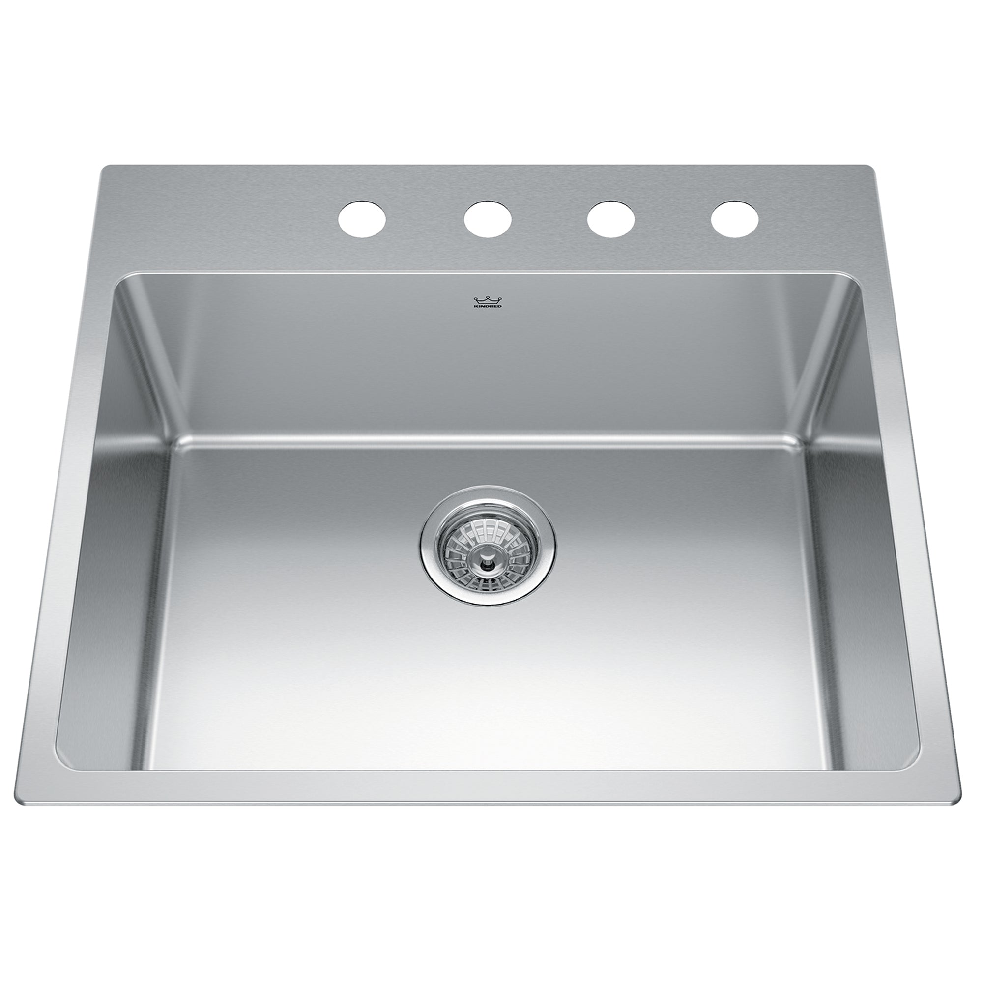 Kindred BSL2225-9-4- Brookmore 25.1-in LR x 22.1-in FB Drop in Single Bowl Stainless Steel Kitchen Sink
