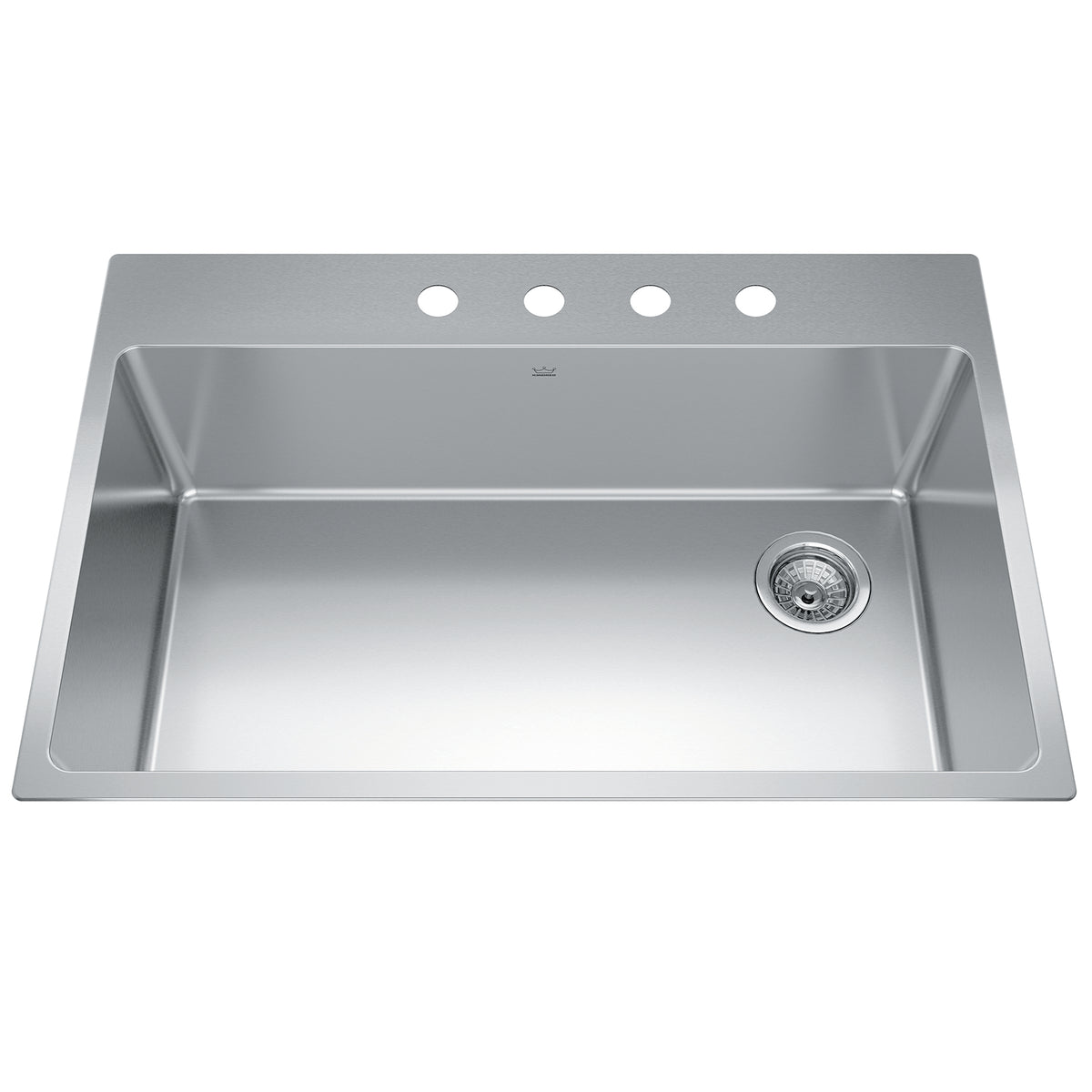 Kindred BSL2233-9-4OW- Brookmore 32.9-in LR x 22.1-in FB Drop in Single Bowl Stainless Steel Kitchen Sink - FaucetExpress.ca