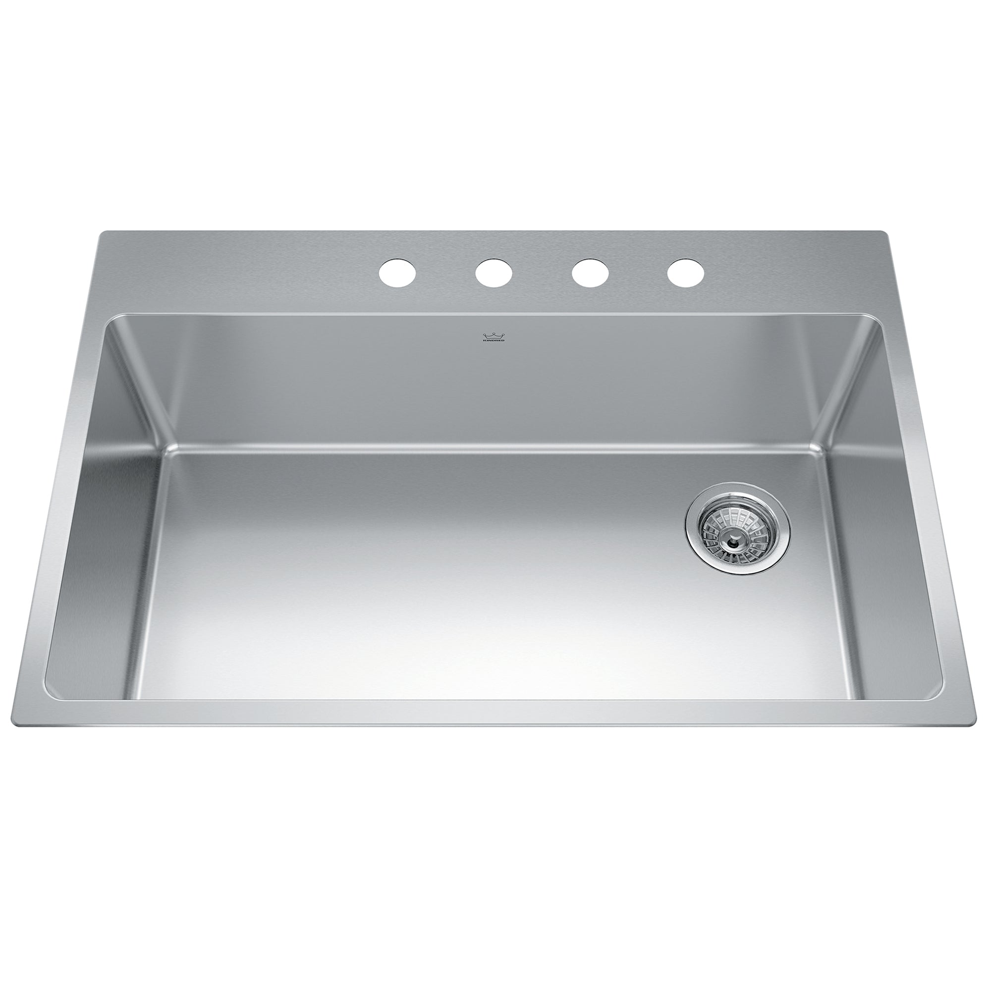 Kindred BSL2233-9-4OW- Brookmore 32.9-in LR x 22.1-in FB Drop in Single Bowl Stainless Steel Kitchen Sink