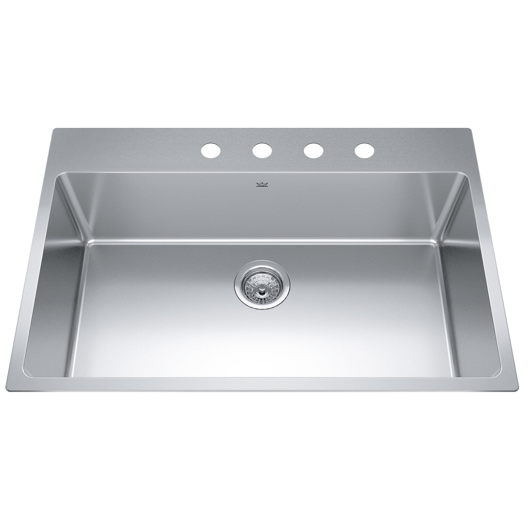 Kindred BSL2233-9-4- Brookmore 32.9-in LR x 22.1-in FB Drop in Single Bowl Stainless Steel Kitchen Sink