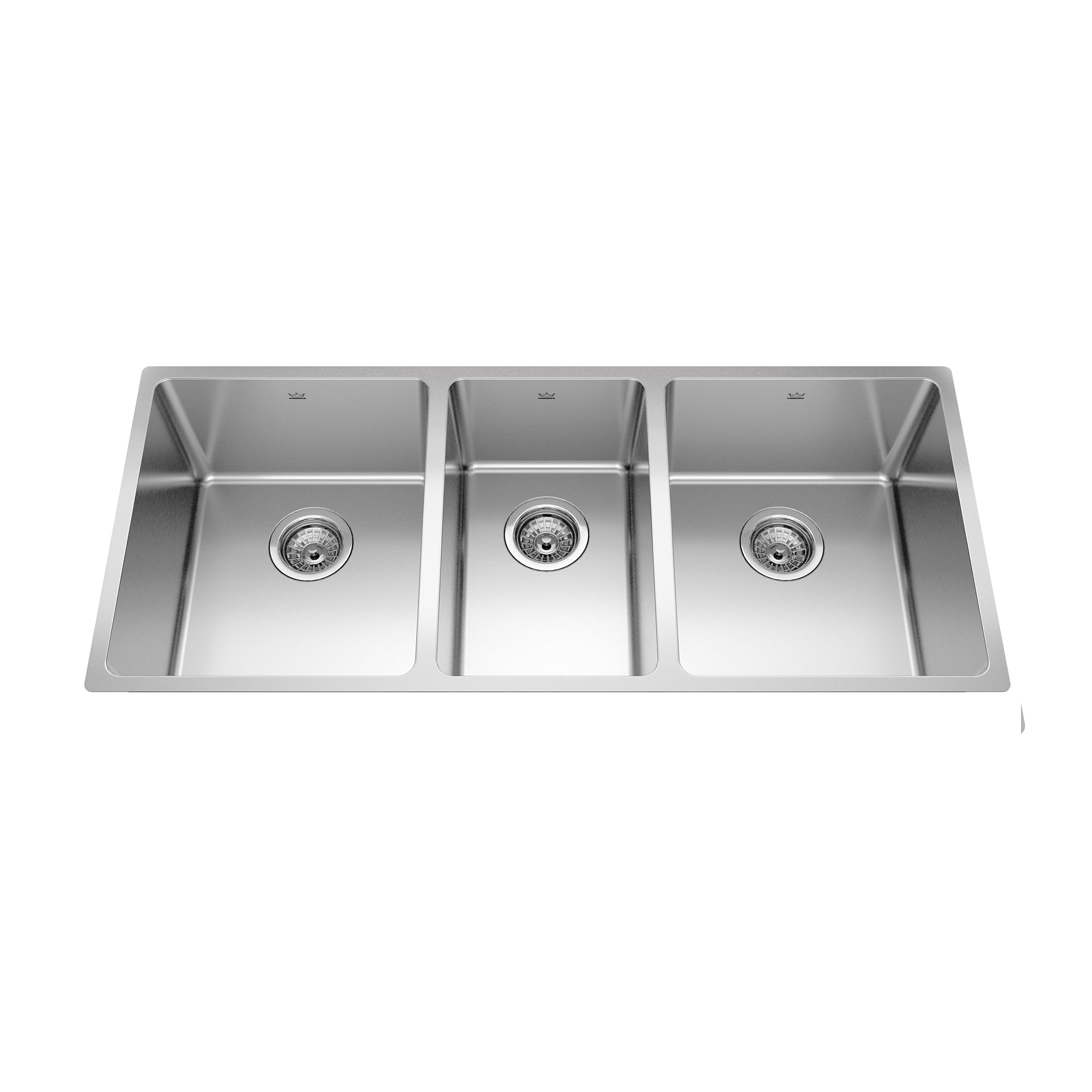 Kindred BTU1841-9- Brookmore 41.5-in LR x 16.6-in FB Undermount Triple Bowl Stainless Steel Kitchen Sink