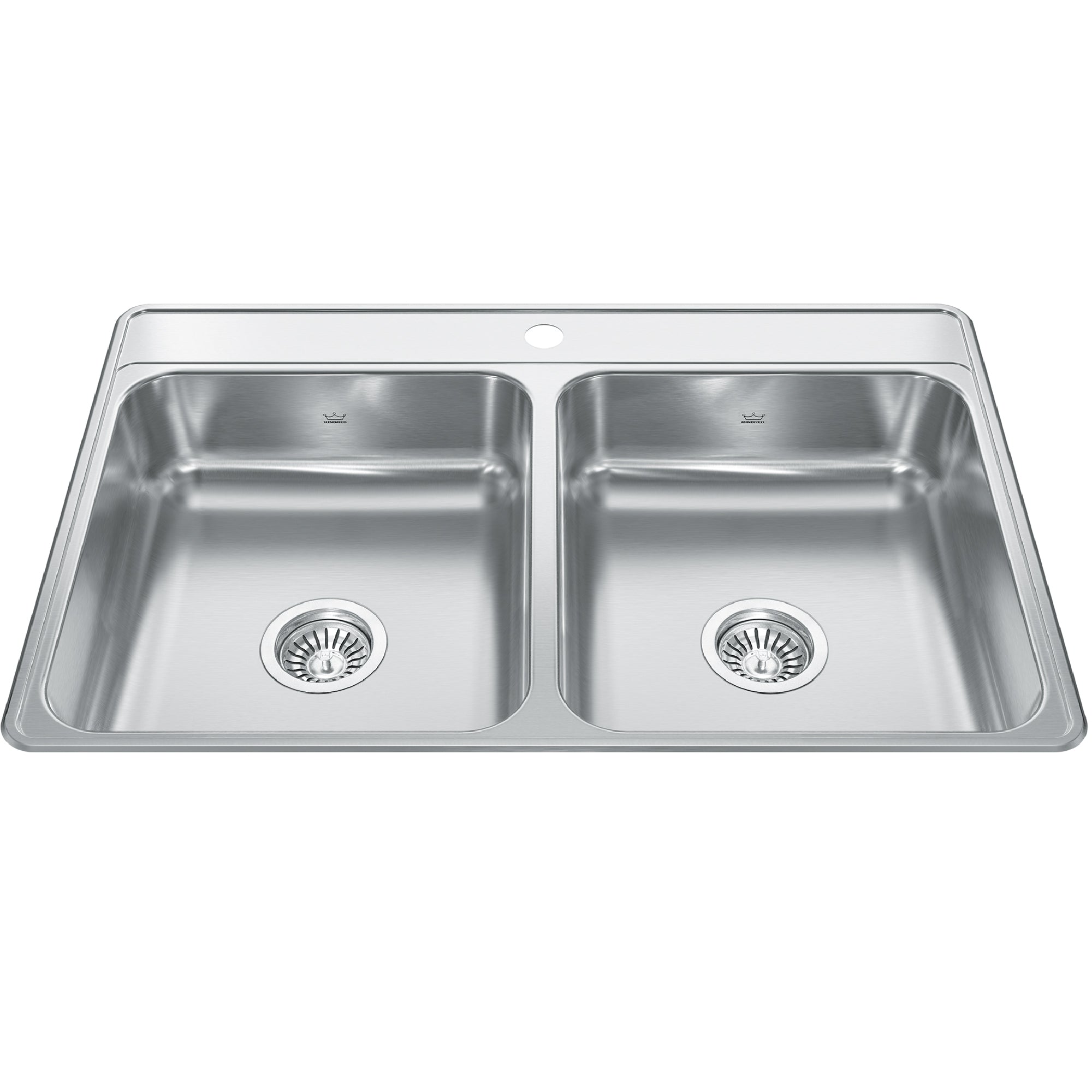 Kindred CDLA3322-6-1- Creemore 33-in LR x 22-in FB Drop In Double Bowl 1-Hole Stainless Steel Kitchen Sink