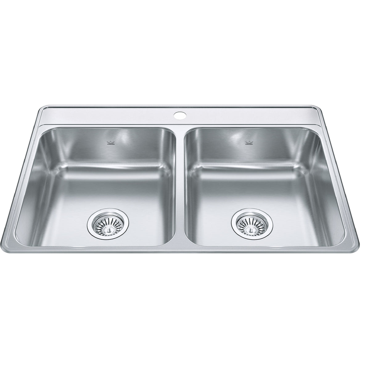 Kindred CDLA3322-7-1- Creemore 33-in LR x 22-in FB Drop In Double Bowl 1-Hole Stainless Steel Kitchen Sink - FaucetExpress.ca