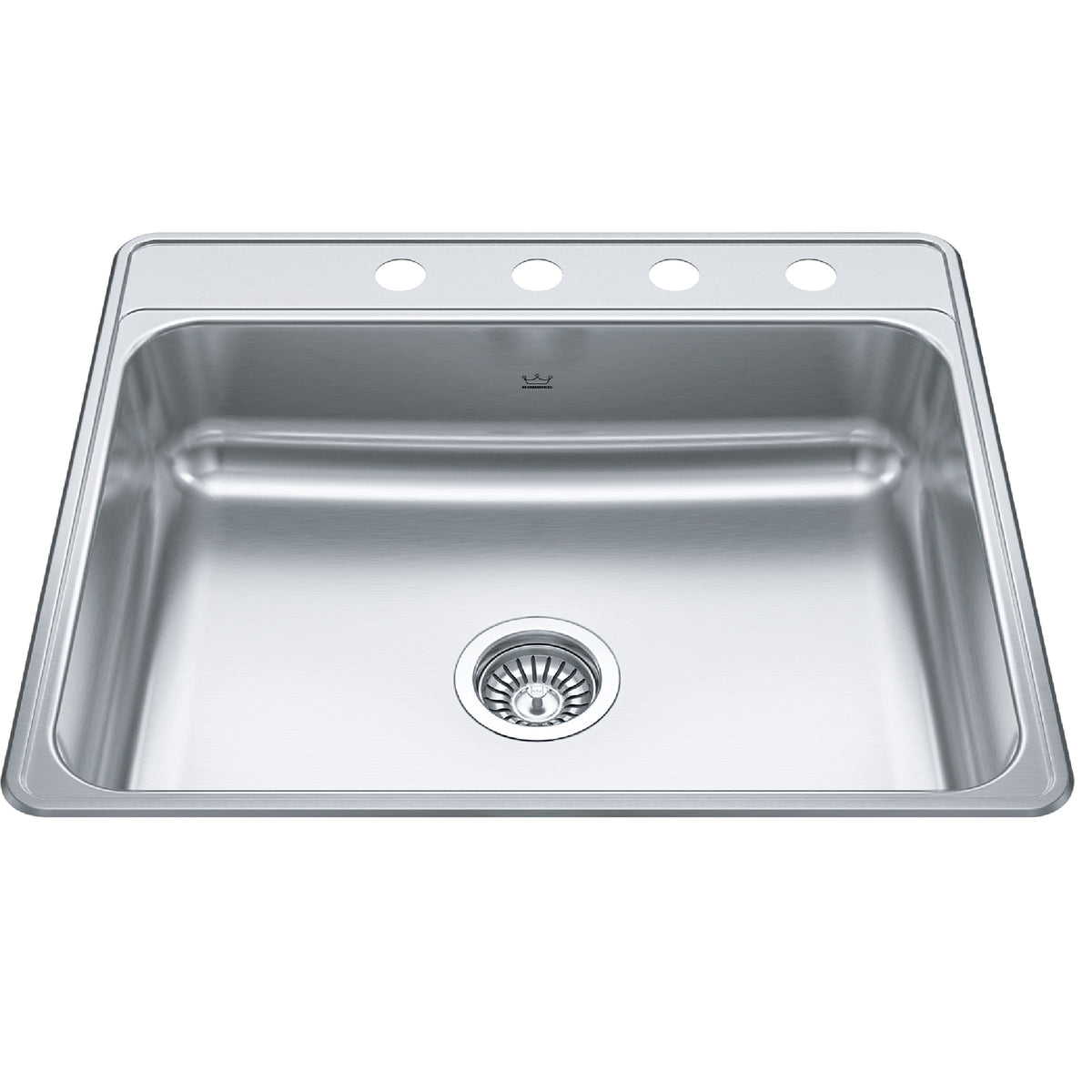 Kindred CSLA2522-6-4- Creemore 25-in LR x 22-in FB Drop In Single Bowl 4-Hole Stainless Steel Kitchen Sink - FaucetExpress.ca