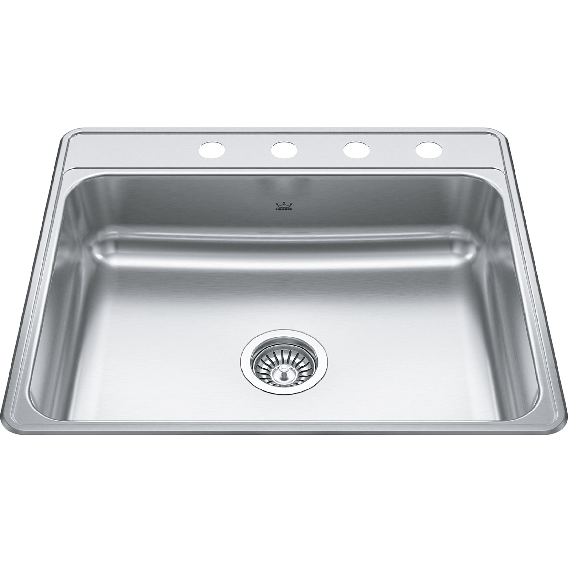 Kindred CSLA2522-7-4- Creemore 25-in LR x 22-in FB Drop In Single Bowl 4-Hole Stainless Steel Kitchen Sink