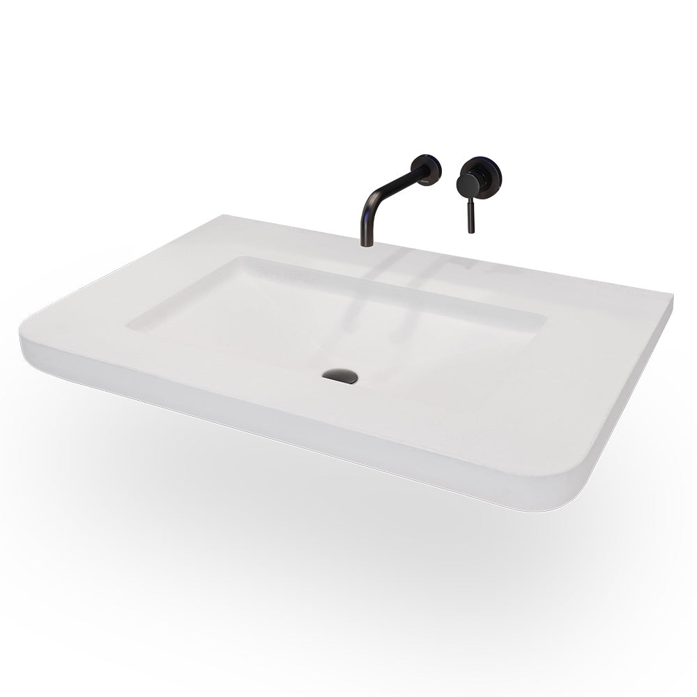Lacava - Vanity Top Sink Made Of Concrete, No Overflow. W: 37", D: 23", H: 6 1/8". 01 One Faucet Hole.