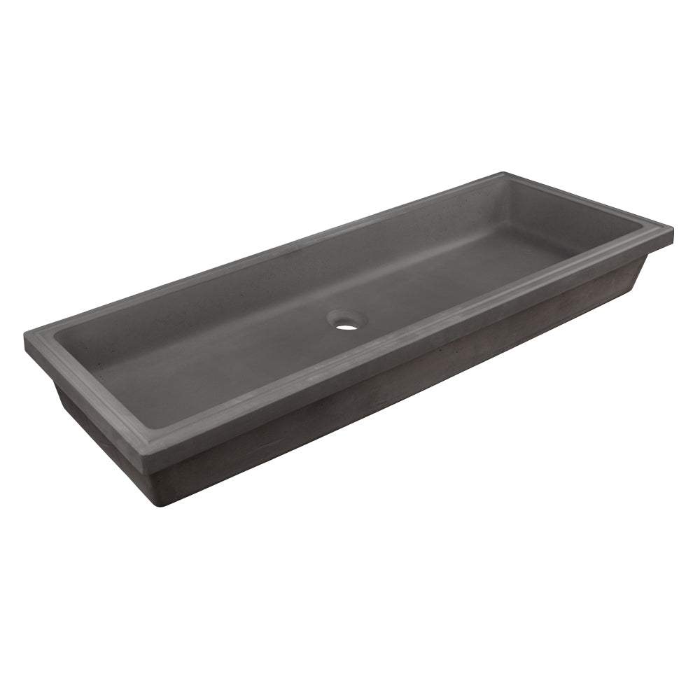 Lacava - Under-Counter Trough Sink Made Of Concrete. No Overflow. W: 43", D: 14-1/4", H: 4-1/2"