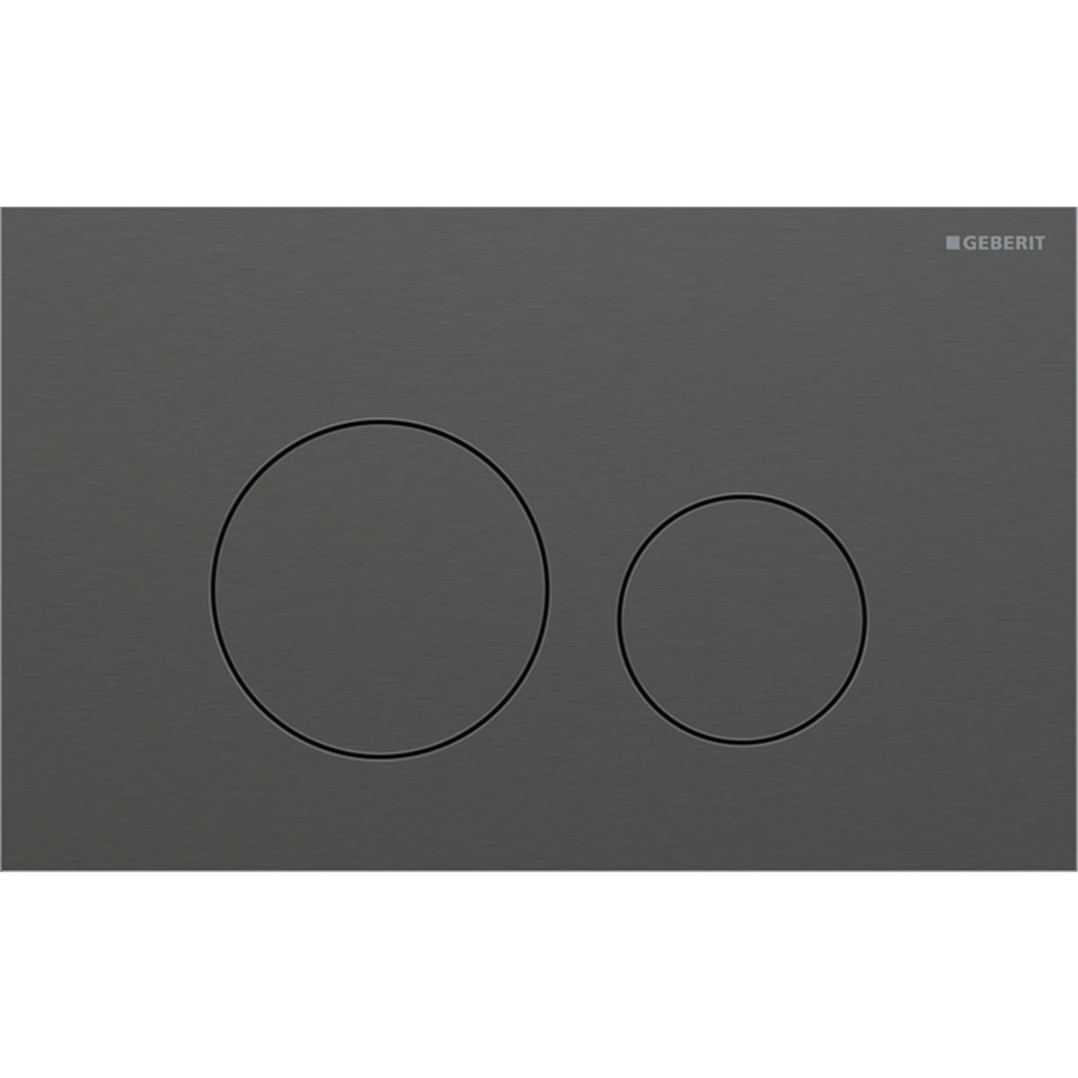 Geberit 115.628.QD.1 - Geberit Sigma40 Actuator Plate, Round, Dual Flush: Plate, Button: Black Chrome / Brushed, Easy-To-Clean Coated