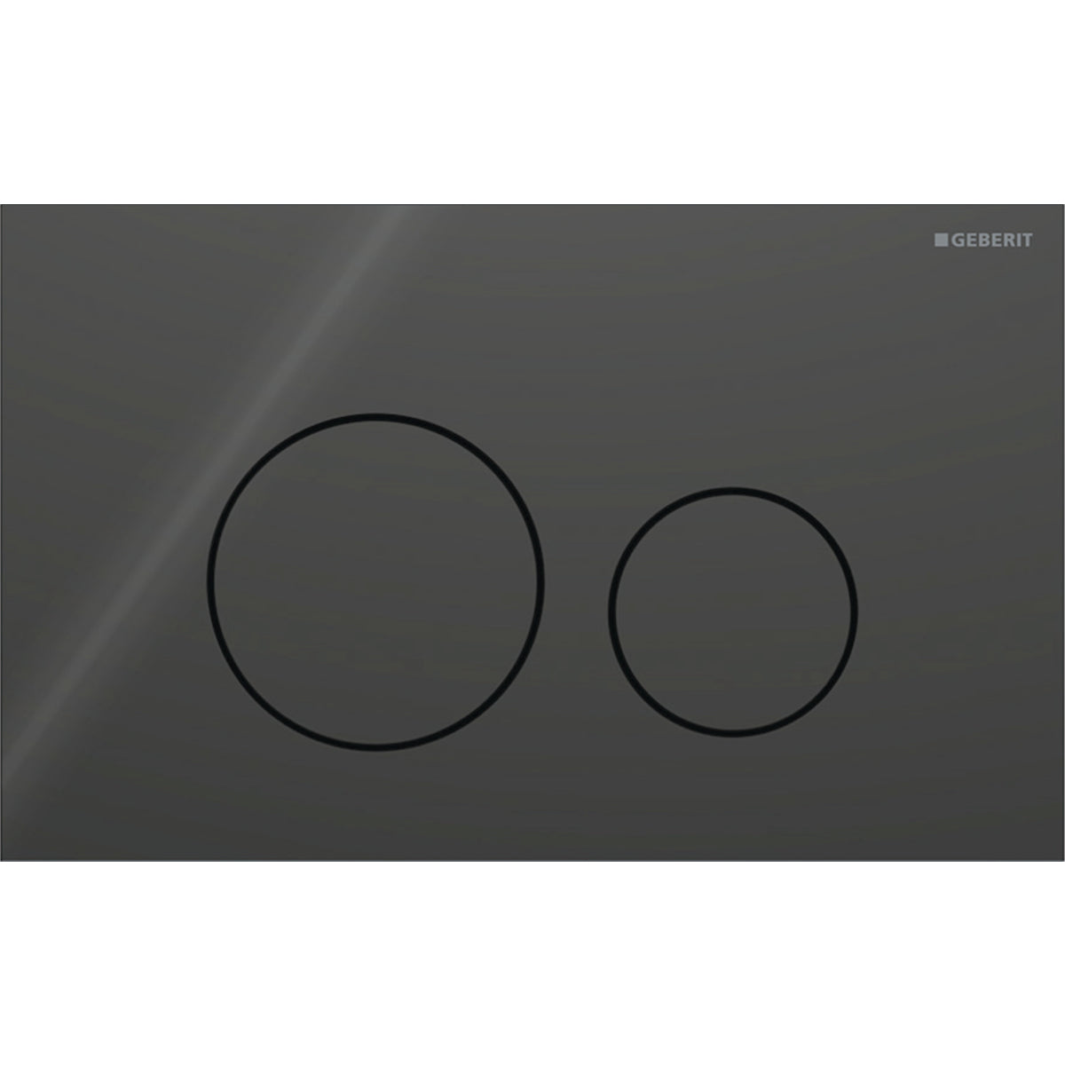 Geberit 115.628.SJ.1 - Geberit Sigma40 Actuator Plate, Round, Dual Flush: Plate, Button: Black / Glossy Glass