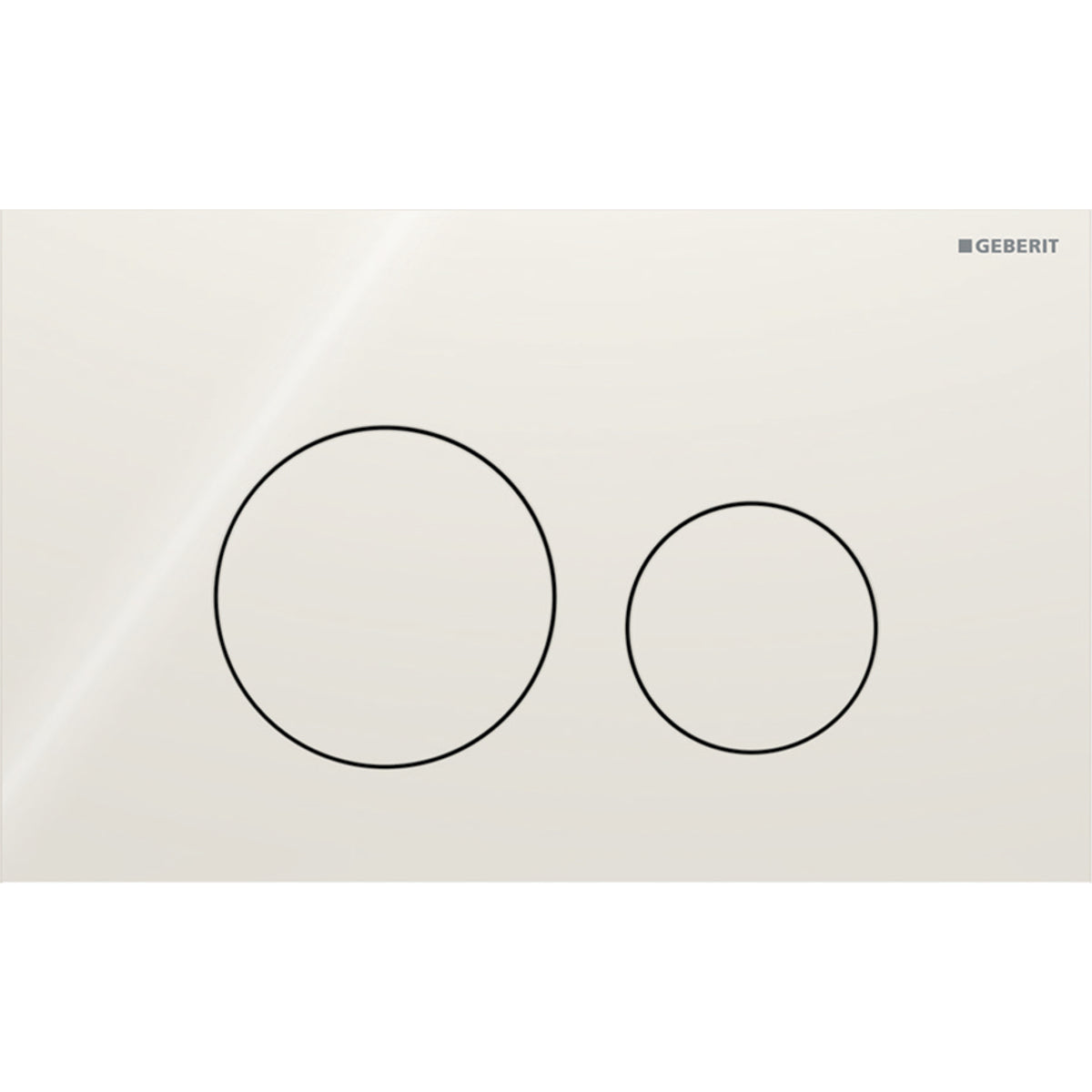 Geberit 115.628.JL.1 - Geberit Sigma40 Actuator Plate, Round, Dual Flush: Plate, Button: Sand Grey / Glossy Glass