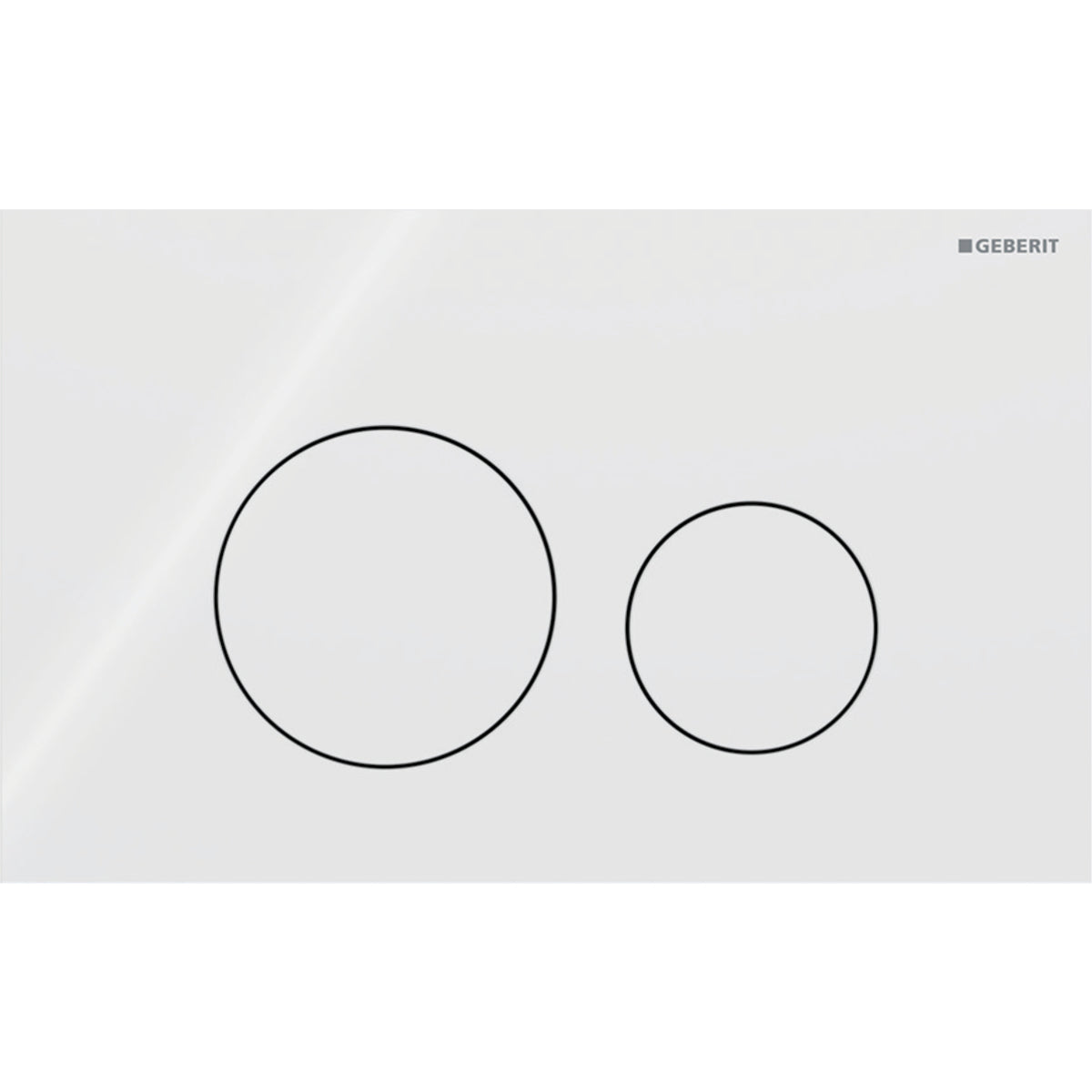 Geberit 115.628.SI.1 - Geberit Sigma40 Actuator Plate, Round, Dual Flush: Plate, Button: White / Glossy Glass