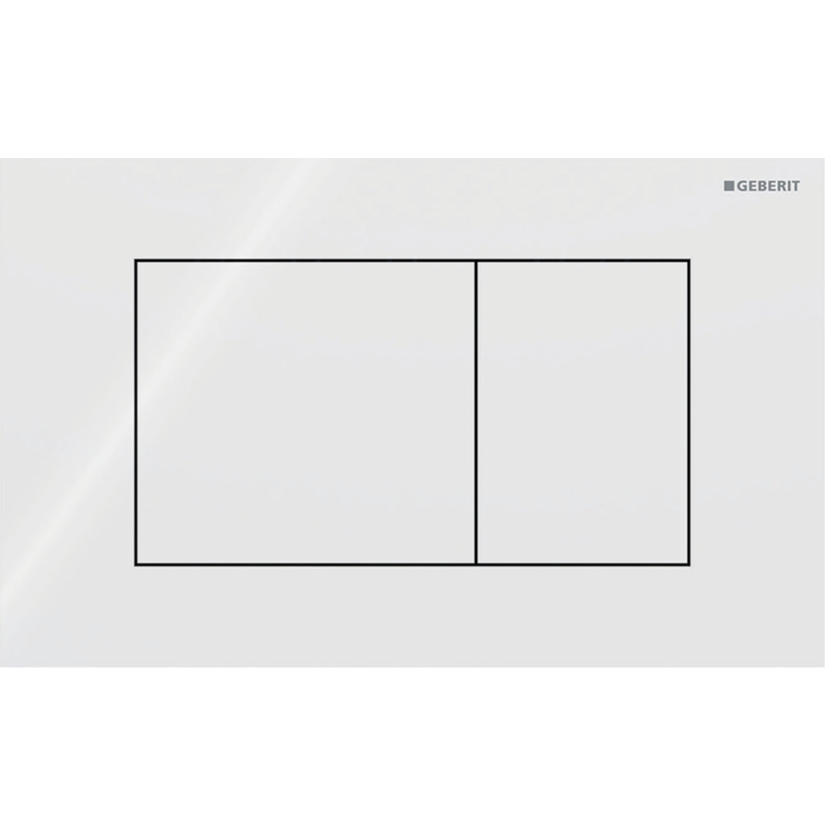 Geberit 115.629.SI.1 - Geberit Sigma40 Actuator Plate, Square, Dual Flush: Plate, Button: White / Glossy Glass