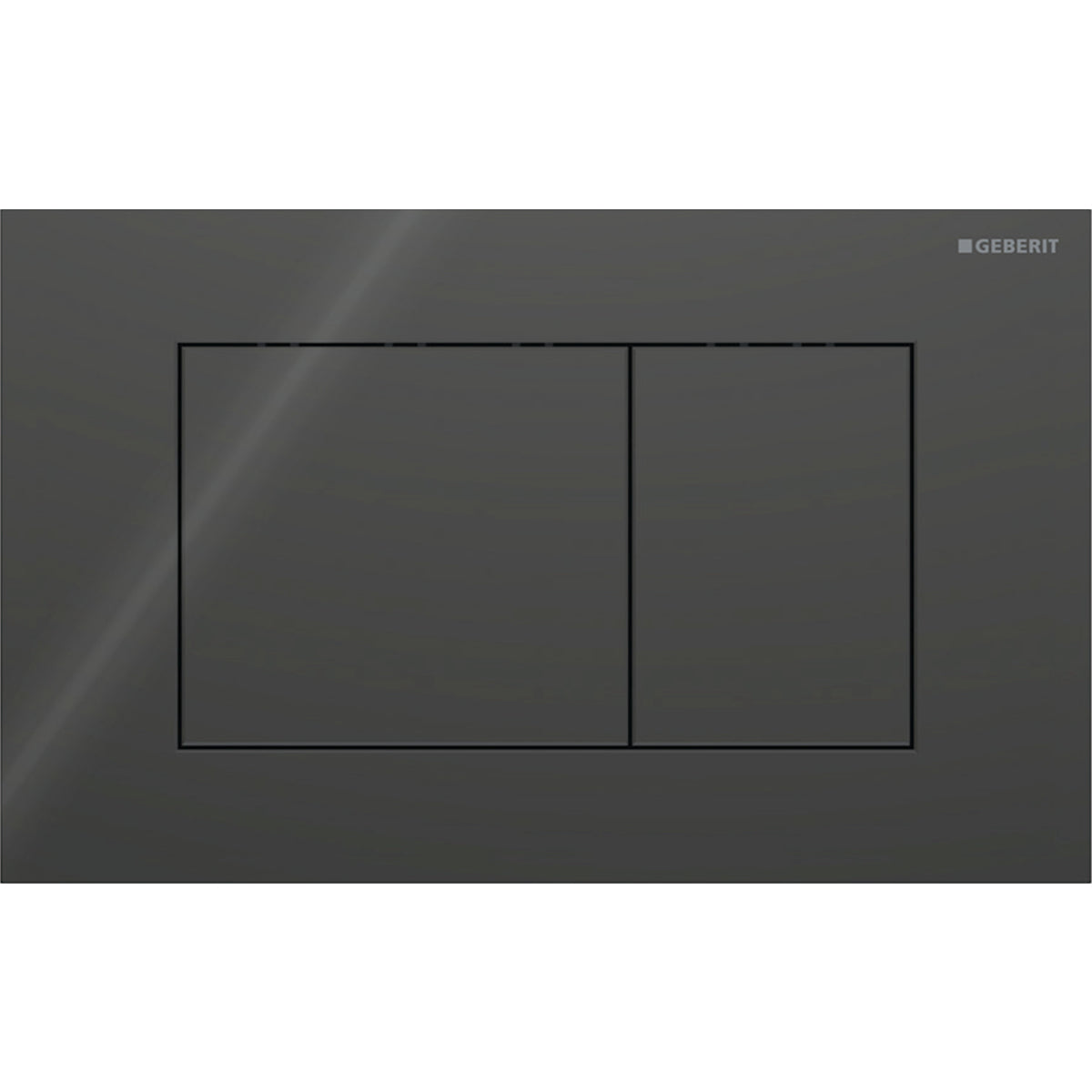 Geberit 115.629.SJ.1 - Geberit Sigma40 Actuator Plate, Square, Dual Flush: Plate, Button: Black / Glossy Glass