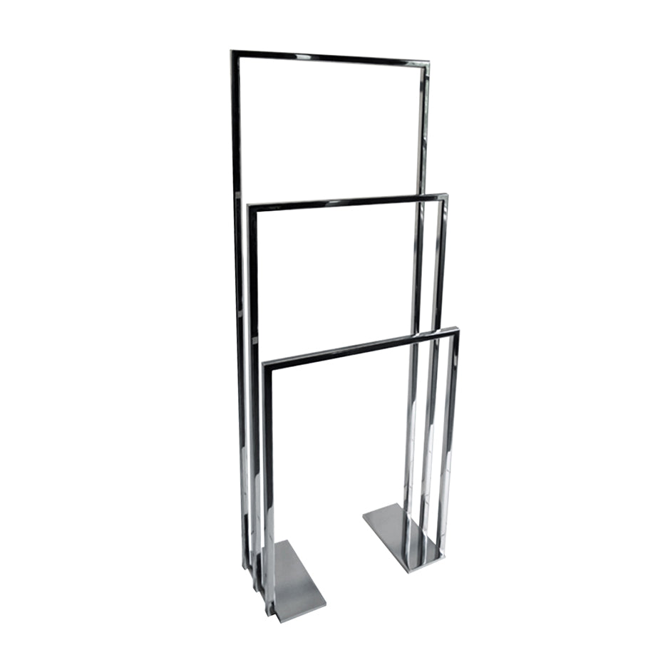Lacava - Floor-Mount Triple Towel Stand Made Of Stainless Steel, Fixing Floor Kit Included. W: 19 3/4” D: 9” H: 55 1/8”
