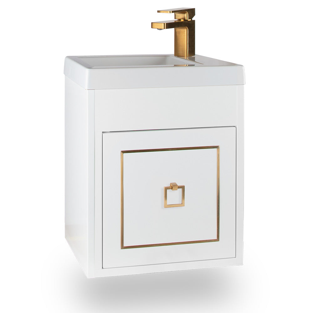 Lacava - Wall-Mount Under-Counter Vanity With One Optional Metal Inlay Door. Bathroom Sink 5271 Sold Separately. W: 15 3/8", D: 13 5/8", H: 18".