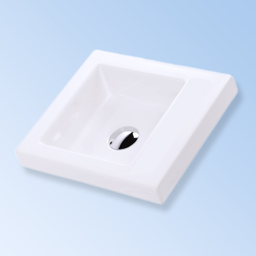 Lacava 5271-01-001 - Wall-Mount, Vanity Top Or Self-Rimming Porcelain Bathroom Sink With An Overflow. One Faucet Hole On The Side. W: 15 3/4", D: 13 3/4", H: 5 3/4"
