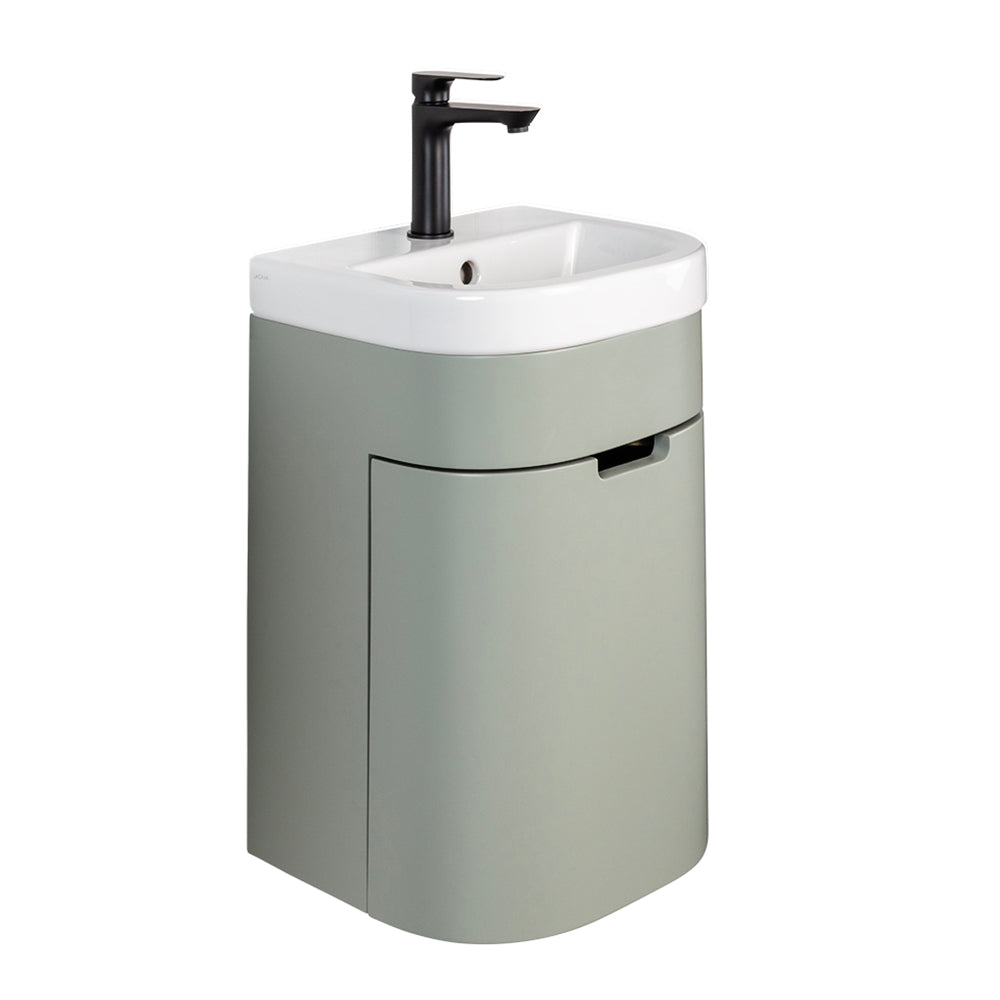 Lacava - Wall-Mount Vanity With One Left Hinged Door With Two Attached Shelves And Fingerpull Opening. Sink 4282 Sold Separately. 14-1/2"W, 13-3/8"D, 20"H
