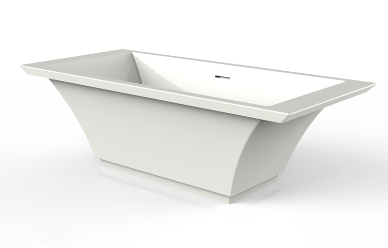 Graff FIN70-OF-GL-AU - Finezza Freestanding Bathtub With Integrated Overflow