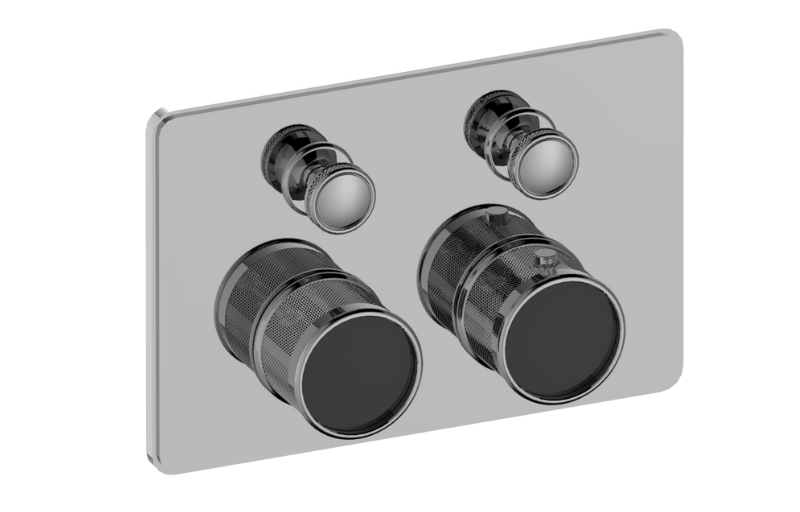 Graff G-18012CCD-AU-T - Traditional 2-Button Diamond Knurl Compact Trim