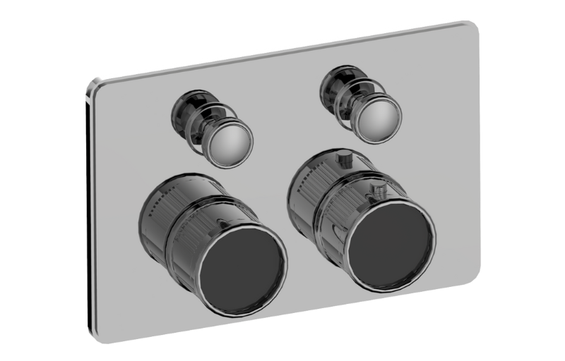 Graff G-18012CCF-AU-T - Traditional 2-Button Fluted Knurl Compact Trim