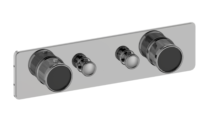Graff G-18012HAD-BB-T - Traditional 2-Button Split Knob Diamond Knurl Horizontal Trim