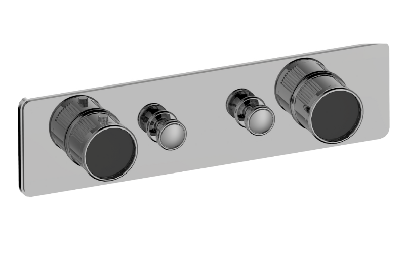 Graff G-18012HAF-AU-T - Traditional 2-Button Split Knob Fluted Knurl Horizontal Trim