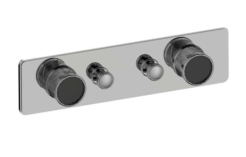 Graff G-18012HAQ-BB-T - Traditional 2-Button Split Knob Oblique Knurl Horizontal Trim